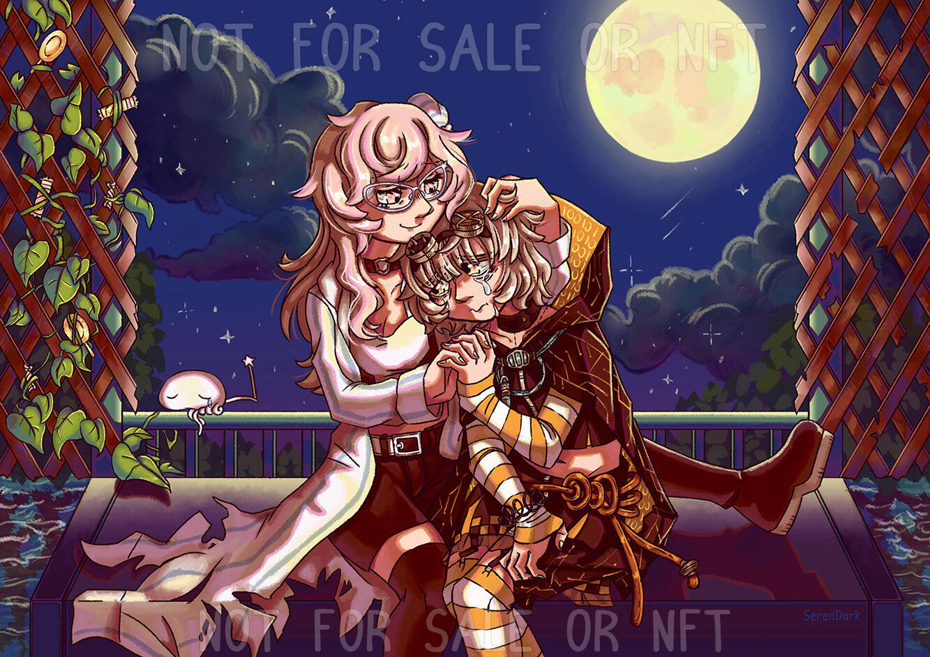 Personal fanart of Jun and Mitsune from Magia Record (2021)