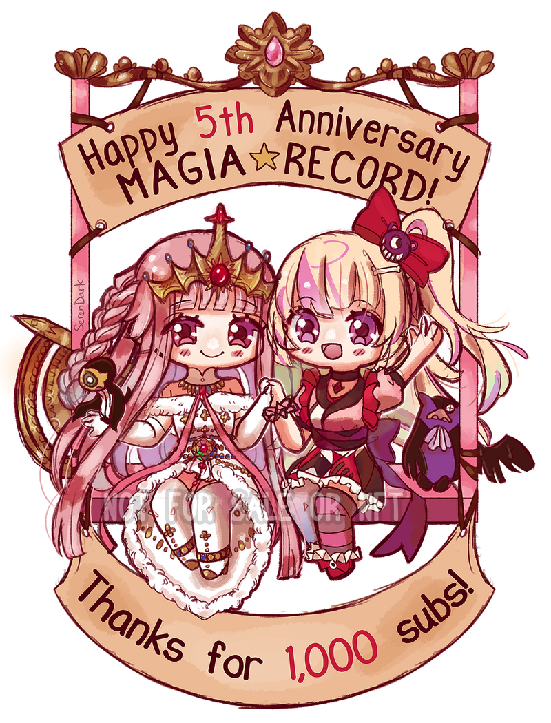 Anniversary celebration artwork for Magia Union Translations featuring Infiroha and Ashley (2022)